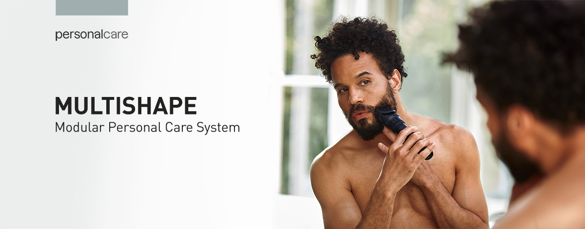 Panasonic MULTISHAPE – Customizable all-in-one grooming system with interchangeable heads for hair, beard, and oral care.