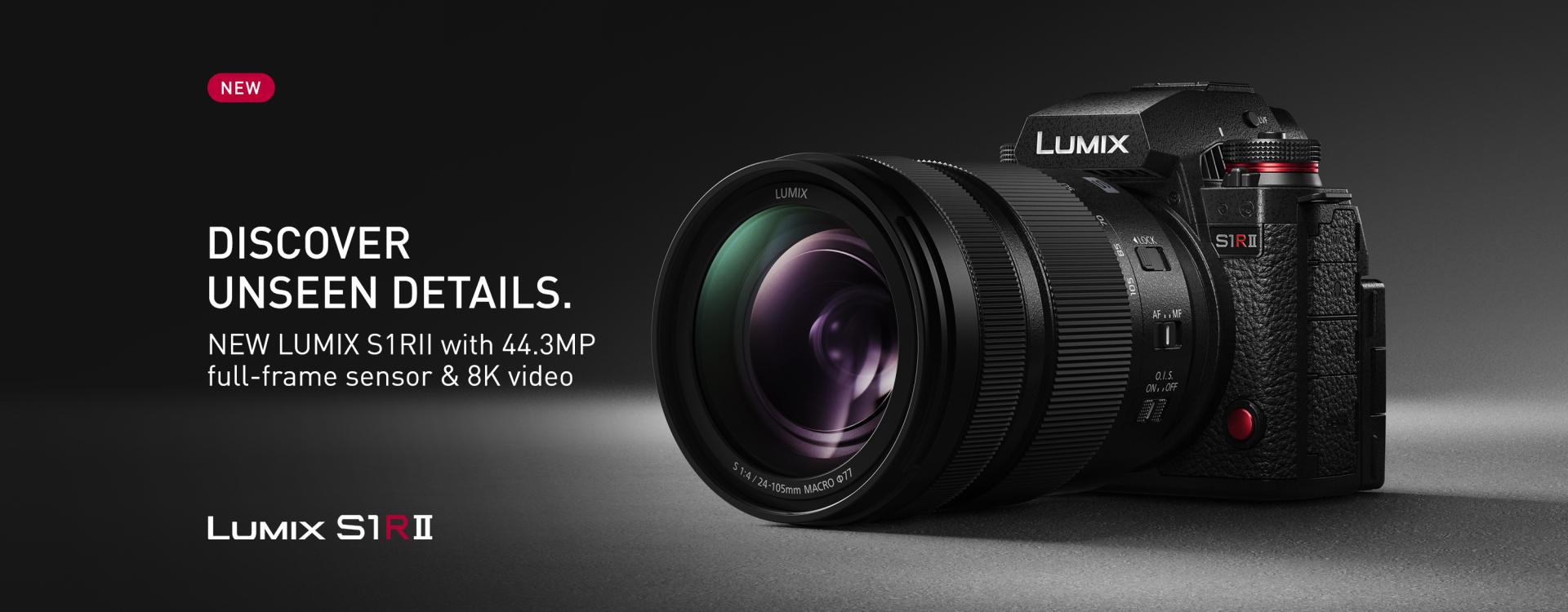 New Panasonic LUMIX S1RII – Explore incredible 44.3MP resolution and 8K video with advanced full-frame imaging technology.