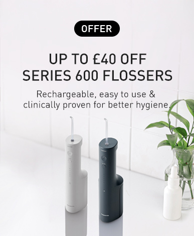 Save up to £40 on Panasonic Series 600 Ultrasonic Rechargeable Oral water flossers.