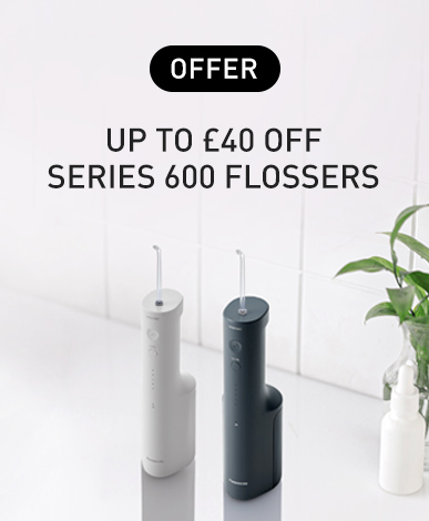 Save up to £40 on Panasonic Series 600 Ultrasonic Rechargeable Oral water flossers.