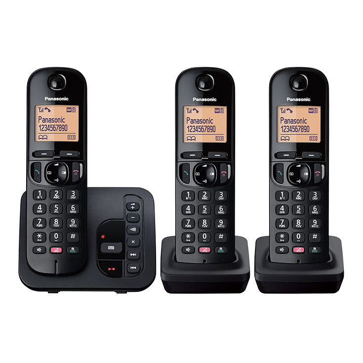Digital Cordless Phone with Answering Machine - Triple Handset KX-TGC263EB KX-TGC263EB