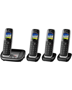 Quadruple Handset Digital Cordless Phone with Answering Machine KX-TGJ424EB
