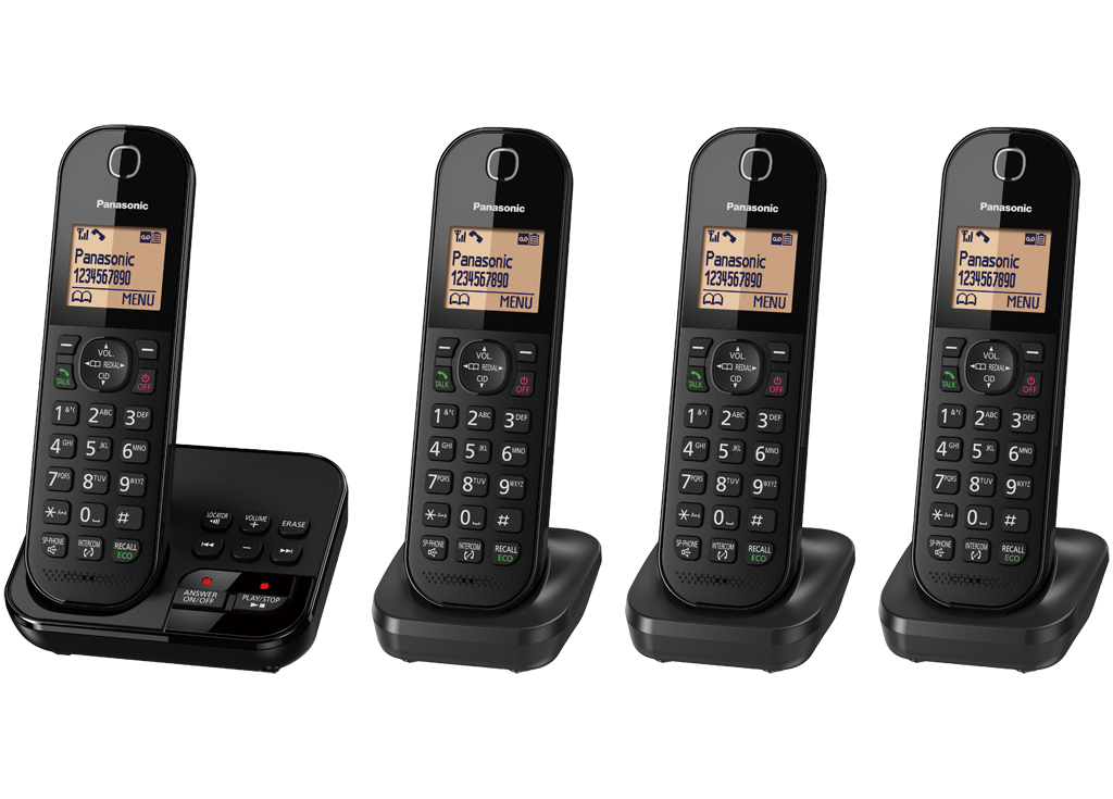 Quadruple Digital Cordless Phone with Answering Machine KX-TGC424EB