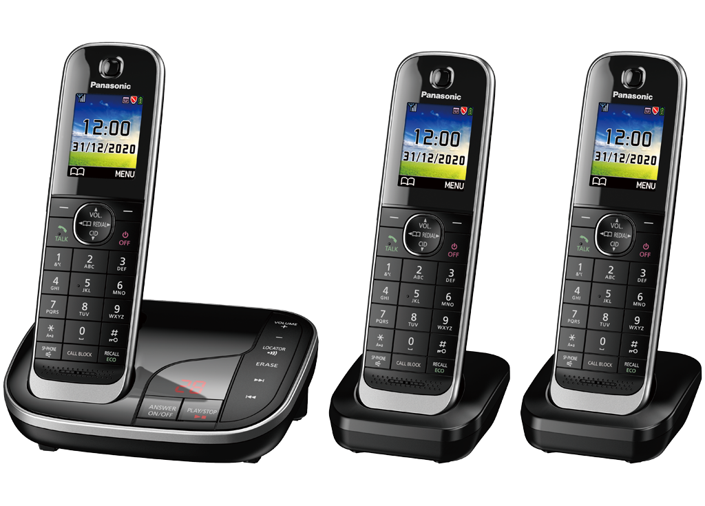 Triple Handset Digital Cordless Phone with Answering Machine KX-TGJ423EB KX-TGJ423EB